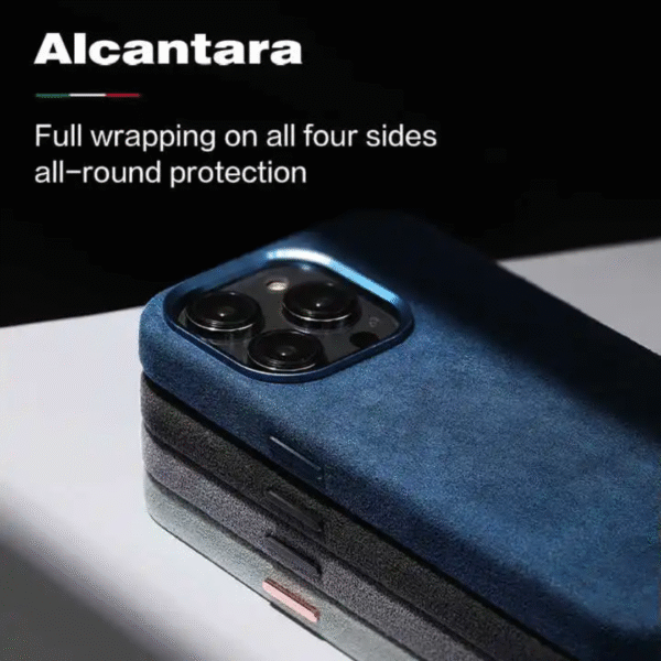 Italian Luxury Suede Flexible TPU case for iPhone - Image 2