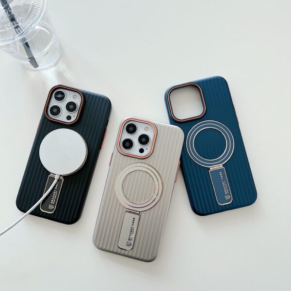 Luxury Stand Magnetic Charge Case for iPhone 16