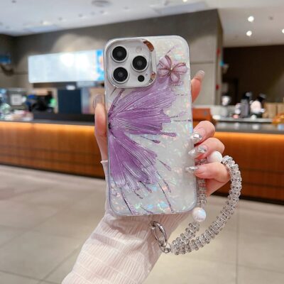 Gradient Butterfly iPhone Case with Bracelet