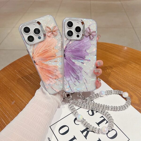Gradient Butterfly iPhone Case with Bracelet