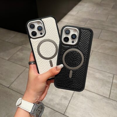 Luxury Crocodile Leather Case for iPhone 16