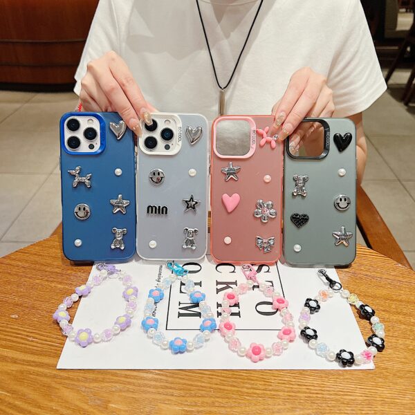 Matte 3D Charm Hard iPhone Case with Bracelet