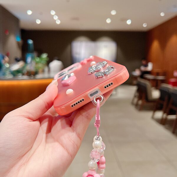 Matte 3D Charm Hard iPhone Case with Bracelet