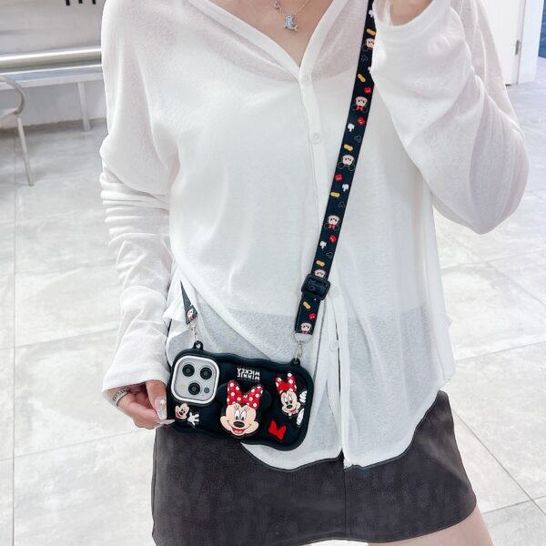 Minnie Cartoon iPhone Case with Shoulder Strap